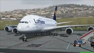 FS2004 - Landing Madeira-Portugal A380 Lufthansa.mp4
