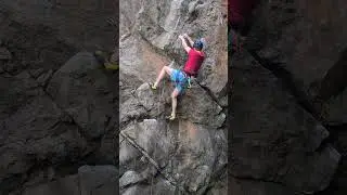 Bolder boulder 7a at Deborah's Zawn, Gower