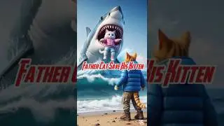 Father Cat Save His Kitten!#cat #cats #aipets #aishorts #aivideo #cartoon #animation #catstory #sad