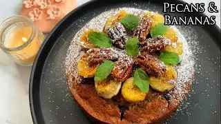 Soft Eggless Banana Pecan Cake 🍌🌰