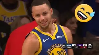 Stephen Curry Slips on Dunk Attempt - Warriors vs Lakers