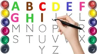 A to Z, Kids rhymes, collection for writing along dotted lines for toddler, Alphabet, ABC song, ABCD