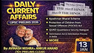 UPSC Prelims 2026 Daily Current Affairs MCQs &ndash; 13 January (The Hindu, PIB, Indian Express)