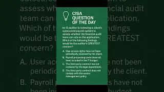 CISA Question of the Day | Outsourced Payroll System 🔎 | Audit & Risk