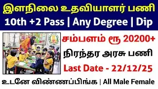 Junior Assistant Job | 12th Pass Govt Jobs | Govt School Jobs 2025