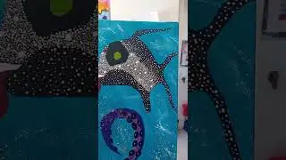 toile 100 sur 70 peinture acrylique et divers coquillages,  corail . peintre : Juarez Val&eacute;rie (moi).
