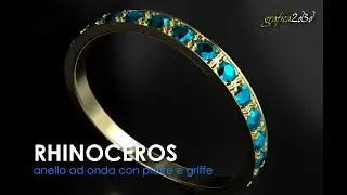 rhino jewelry anello ad onda con pietra