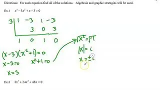 4 4b Solving Polynomial Equations with Complex Solutions