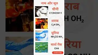 Alcohol/ Urea /Sugar ka Chemical formula kya hai? #shorts #chemicalformula #gk #chemistry #gkinhindi