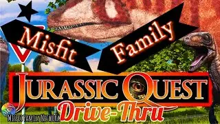 JURASSIC QUEST DRIVE THRU at NIGHT - EVENING DINOSAUR Experience + Misfit Family HIGHWAY FIRE CRASH!