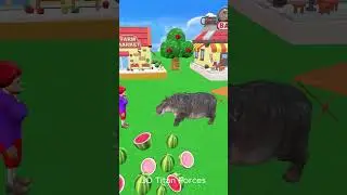 Scary Teacher Feed Watermelon 🍉🍉🍉 to Funny Cow #cartoon  #shorts #scaryteacher3d #funny #comedy