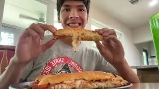 Making mini pizza sub sandwiches 