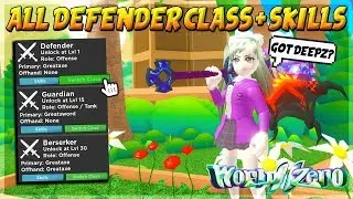 ALL DEFENDER CLASSES AND SKILLS *BEST DAMAGE* IN WORLD ZERO ROBLOX