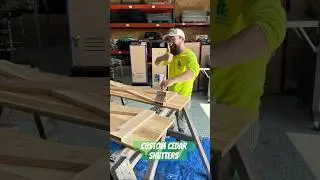 Cedar shutters. Custom made wood shutters for renovation. #totalroofing #trc #fyp