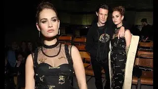 Lily James cosies up to Matt Smith at Burberry LFW show