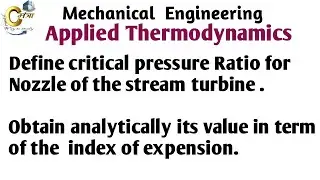 Critical pressure ratio of nozzle derivation