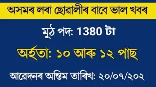 HS & HSLC Pass Job in Assam | 1380 Post | Job Recruitment 2022