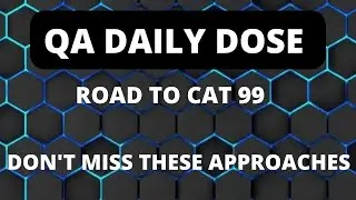 CAT QA TIME AND WORK || AMAZING CONCEPT || ROAD TO CAT 99