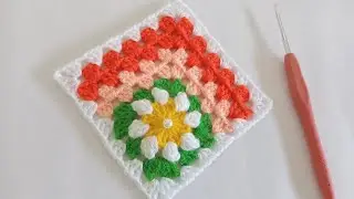 Crochet flower granny square tutorial for beginners &hearts;️ Crochet  granny square model #crochet
