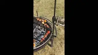 cowboy cooking shrimp and venison kabobs.#bbq #shrimp#kabobs#cowboycooking