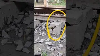 Damaged Rail Slippers. #shorts #ytshorts #pumpingmud #train #railtrack