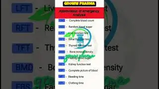blood test full form #cdc #rft #lft #pharmacist #biology #growwpharma #medicalstudent #hospital