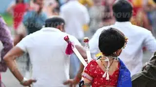 Young child celebrating Ganesh Chaturthi festival in India with traditional attire