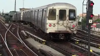 ᴴᴰ R46 A Trains Running Express Past Rockaway Boulevard