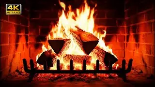 4K 60FPS ❄️Cozy Winter Fireplace 24/7 | 🔥Fireplace Crackling | Snowy Cabin Ambience
