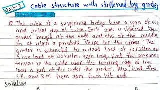Unit-7: Cable structure stiffened by girder, Live load & dead load|2019PU Qn.6|ToS-I BE Civil PU PoU