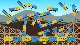 Вагон поезда эконом-класса попал в аварию при пересечении подвесного моста - Labo Brick Train