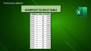 Table Split Shortcut In Excel #excel