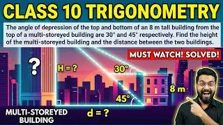 CBSE 2026: Angles of Depression & Height-Distance Problem - (Example 6 Explained) DON'T MISS THIS!
