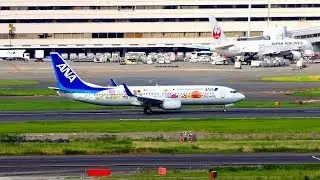 ANA Tohoku Flower Jet takes-off from Runway 16R / 2018-07-09 15:58-15:59 JST / Haneda Airport