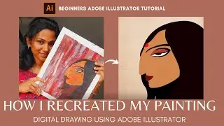 How to create Minimalist Art using Adobe Illustrator|How to recreate painting using Illustrator
