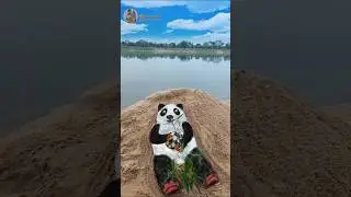How to make a panda with Sand/Panda idol making 🐼 Sand art #panda #sandart