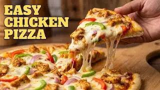 Easy Chicken Pizza Toppings Recipe #chicken #pizzatoppings #chickentoppings