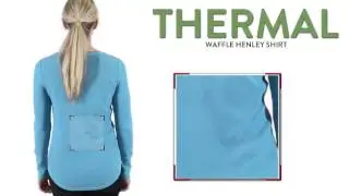 Thermal Waffle Henley Shirt - Long Sleeve (For Women)