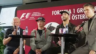 День прессы Формулы-1 на Red Bull Ring с доктором Хельмутом Марко, Максом Ферстаппеном и Даниэлем Риккардо