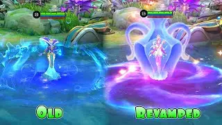 Aurora Aquarius Zodiac Skin Revamped VS Old Skill Effects & Animation MLBB Comparison