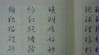 Красивая тетрадь для отработки почерка (12) Практикуйте курсивное написание основных иероглифов к...