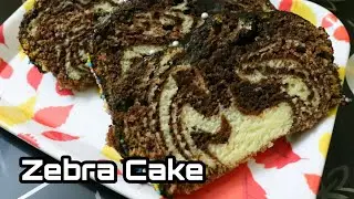 Eggless Zebra Cake | Marble Cake with 3 Ingredient Chocolate Ganache  #House2Home