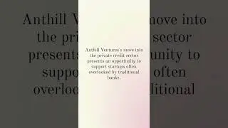 Indian- based firm Anthill Ventures plans to launch a hybrid fund.. #youtubeshorts#youtube#like