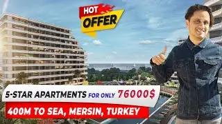 1 bedroom apartments in a 5-star hotel concept project 400m from the sea for only 76000usd in Mersin
