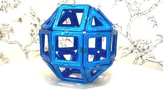 How to build different things with Magnetic Tiles - Ball, 3D Triangle, Star, Diamond, Huge 3D Square