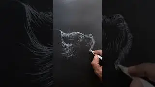How to draw with white charcoal on black paper #shorts
