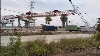 Perjalanan Girder 7 ke B18 dari B16 secara lengkap di Tol Seksi 1A Kaligawe Kubro BKT (220126) 