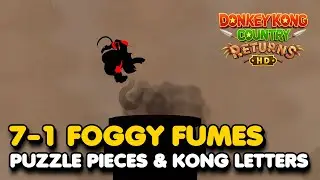 Donkey Kong Country Returns HD - Foggy Fumes 7-1 (All Puzzle Pieces & KONG Letters)