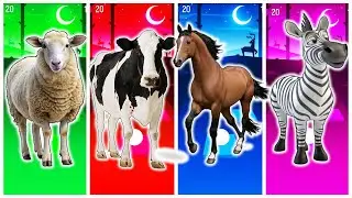 Tiles Hop - Fanny Sheep 🆚 Fanny Cow 🆚 Fanne Horse 🆚 Fanny Zebra 🎯 in Tiles Hop EDM Rush🎶