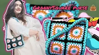 Crochet 🧶 Easy GrannySquare Purse 👜 Easy Tutorial for beginners 😍@Nisha_hooda  🫶